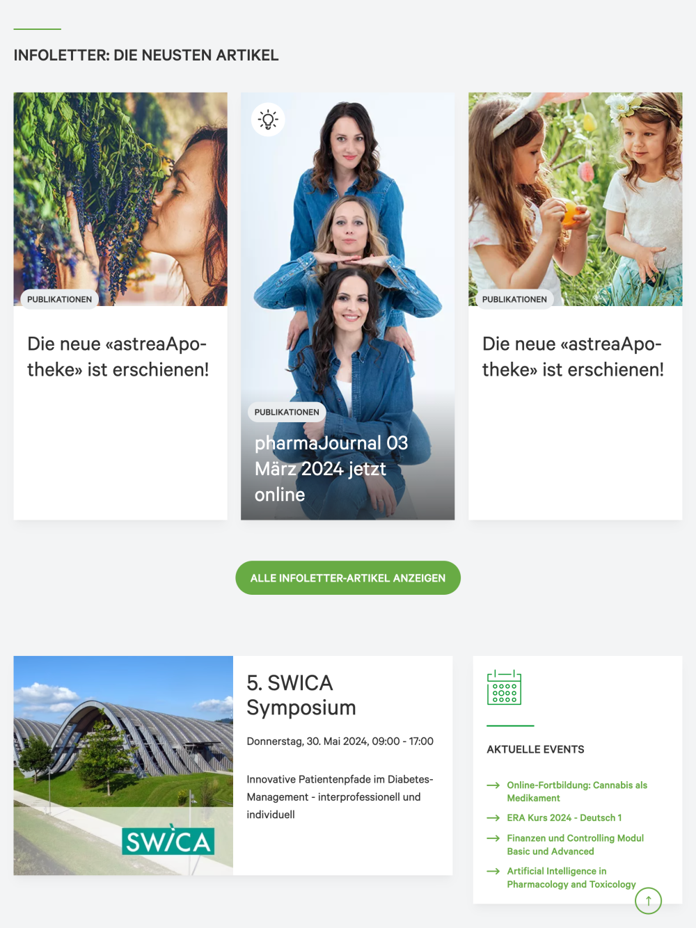 Infoletter Teaser mit drei Artikeln 