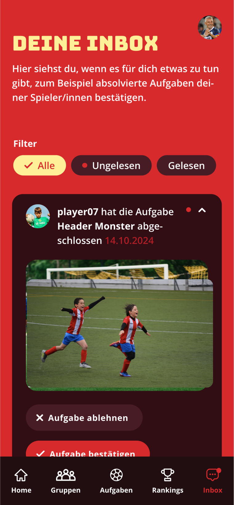 UBS Football Skills Inbox